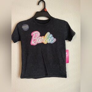Barbie Black Marble Kids Tee with Colorful Logo size 5T-NWT